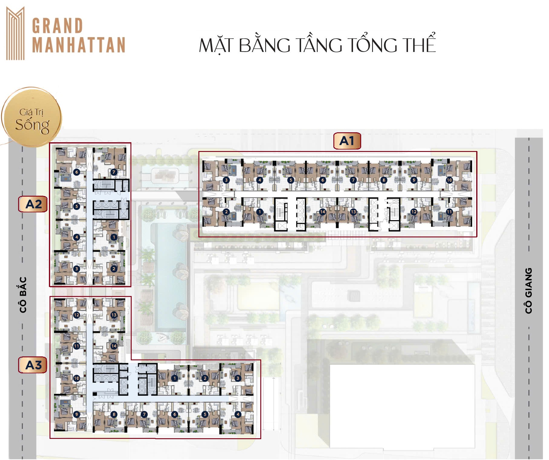 Mặt bằng căn hộ The Grand Manhattan